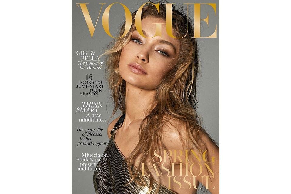 Bella Gigi Hadid British Vogue March 2018 Cover