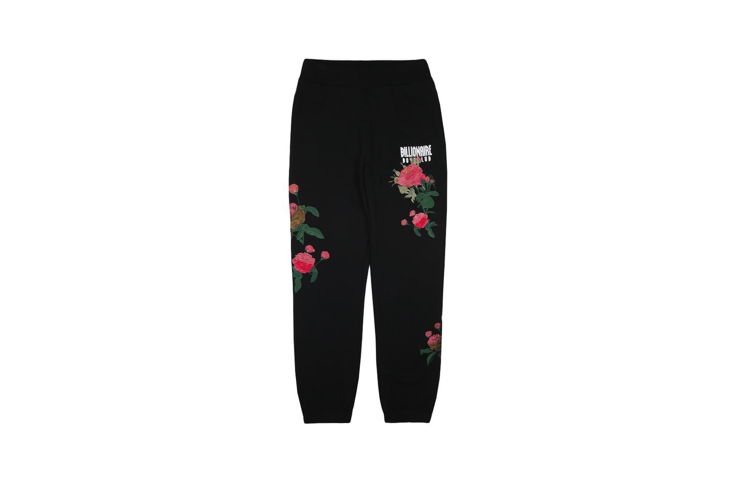 Billionaire Boys Club Spring 2018 Embroidered Floral Sweatpants Black