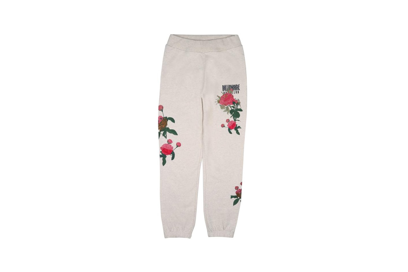 Billionaire Boys Club Spring 2018 Embroidered Floral Sweatpants Oat Marl