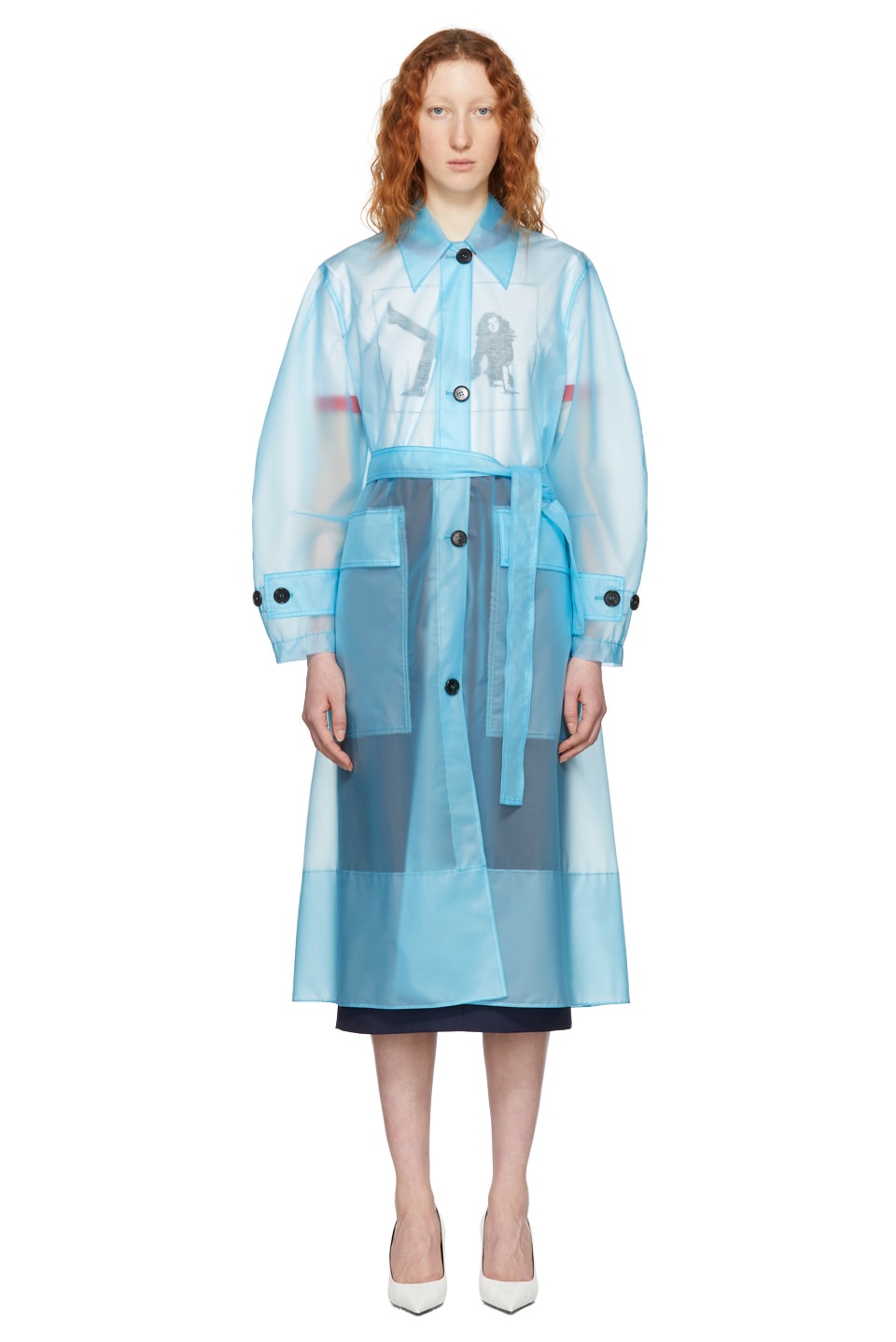 Calvin Klein Clear Blue Plastic Coat 2018 Trend Translucent Blue Raf Simons