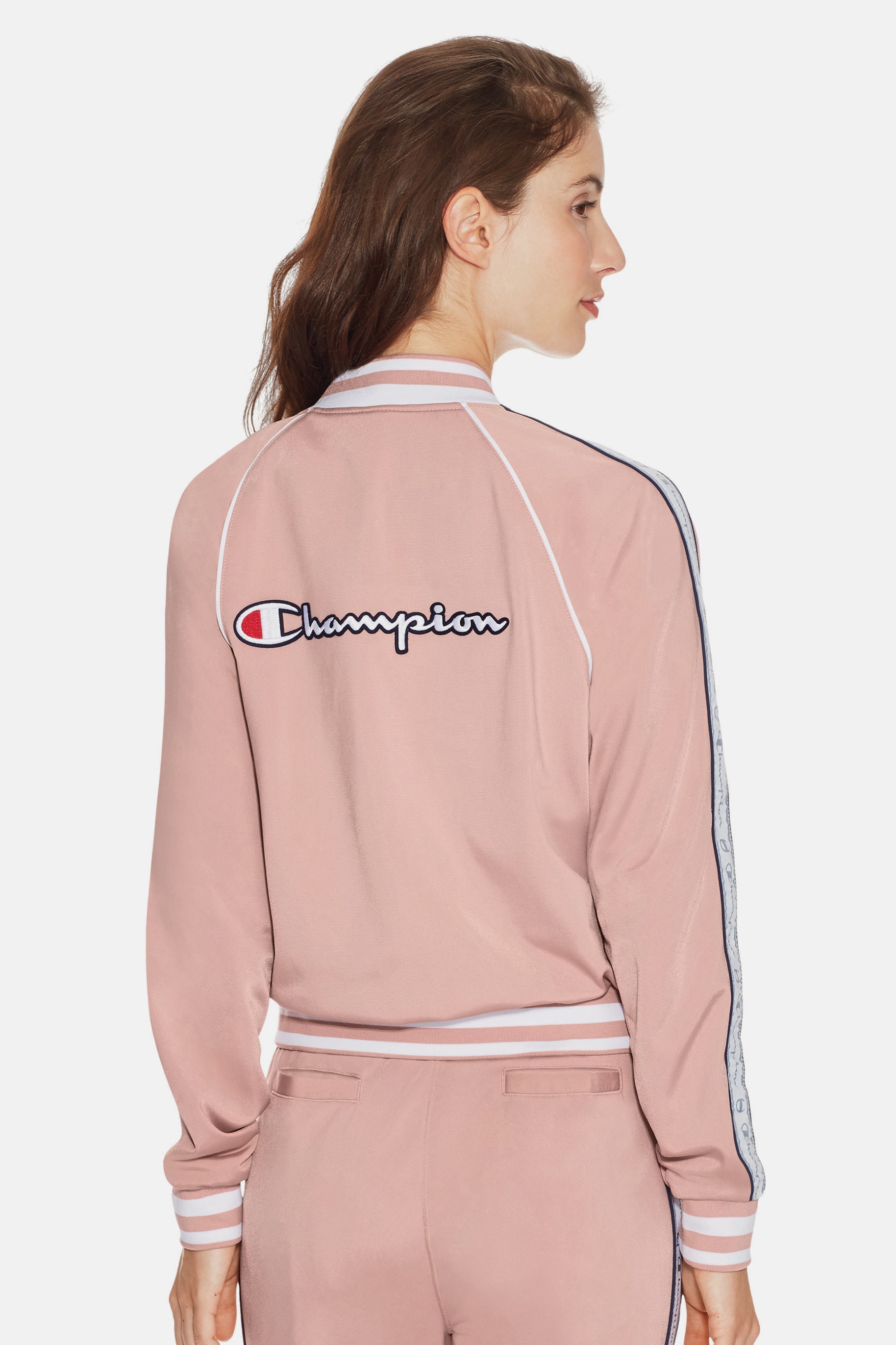 Champion Dream Pink Logo Tracksuit Jacket Pants Trousers Satin Silk Sporty Rose Pastel Valentine's Day