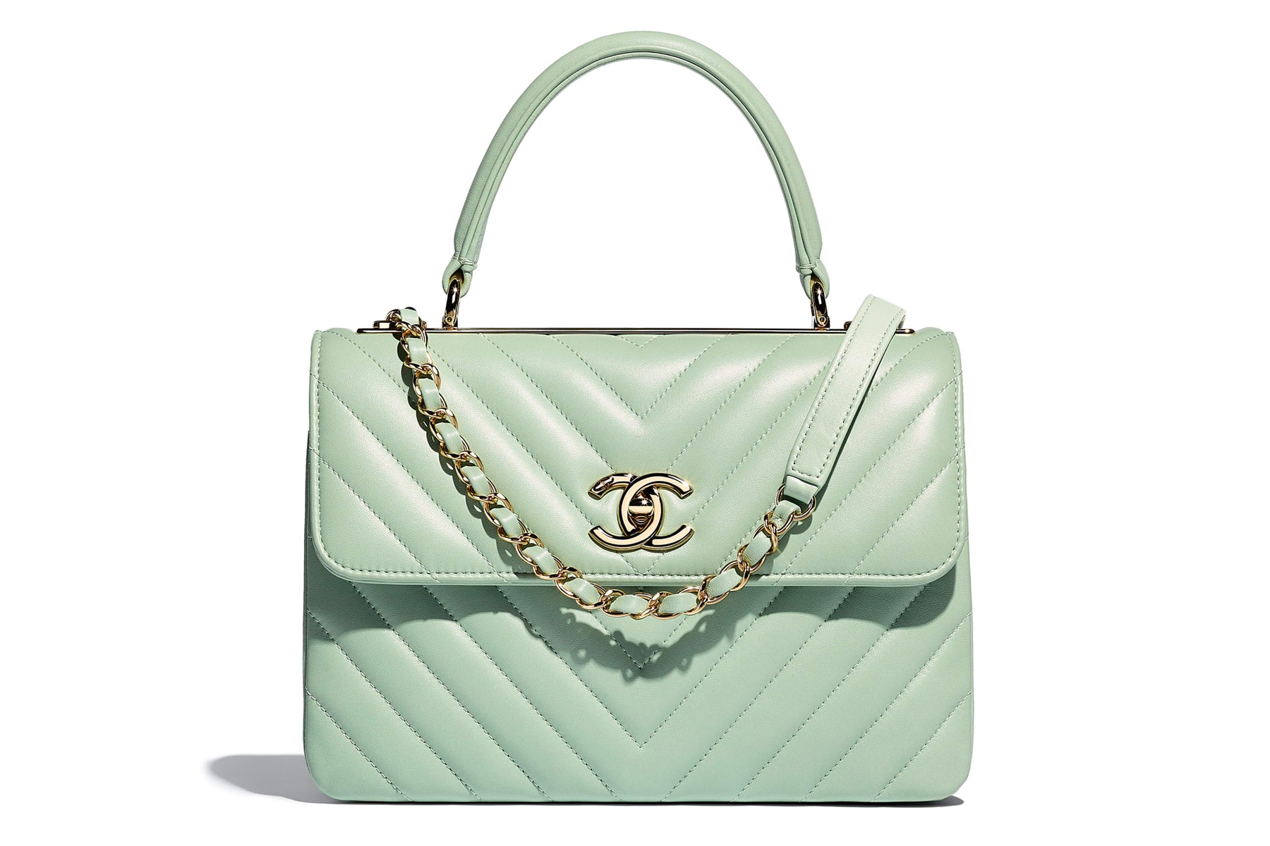 Chanel Flap Bag Spring Summer 2018 Pre Collection Pastel Green Handle
