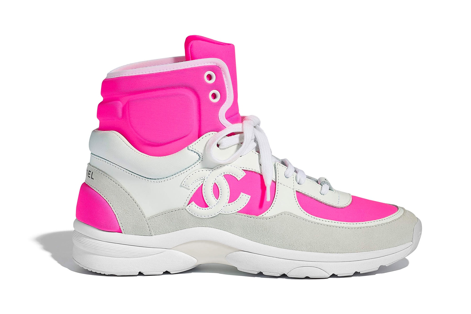 Chanel Spring Summer 2018 Pre-Collection Pre-Spring Sneaker Logo CC Double C Karl Lagerfeld High Top Pink