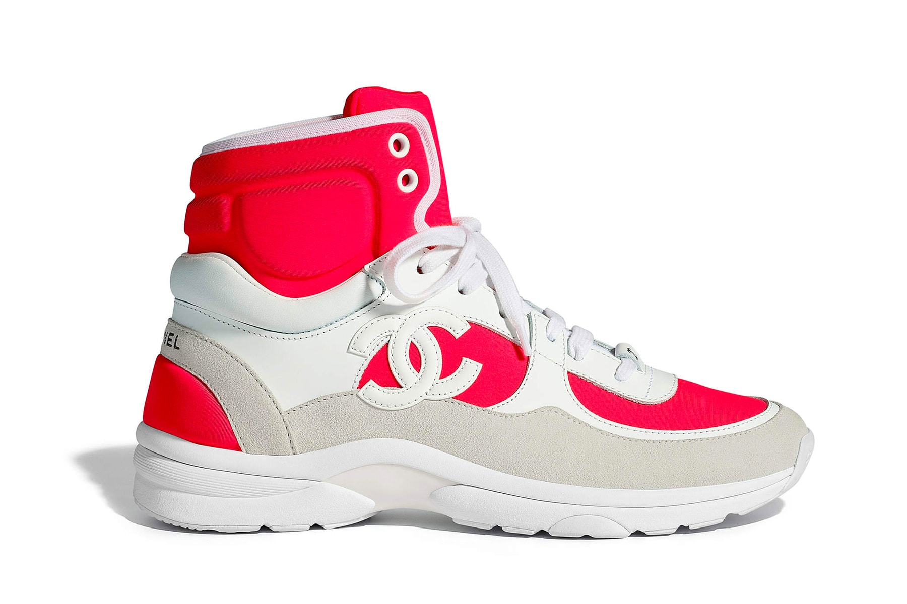 Chanel Spring Summer 2018 Pre-Collection Pre-Spring Sneaker Logo CC Double C Karl Lagerfeld High Top Red