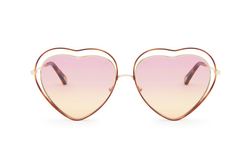 Chloe Poppy Sunglasses Havana Pink Yellow Heart