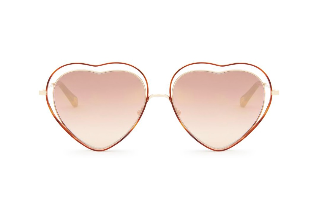 Chloe Poppy Sunglasses Havana Pink Mirror Heart