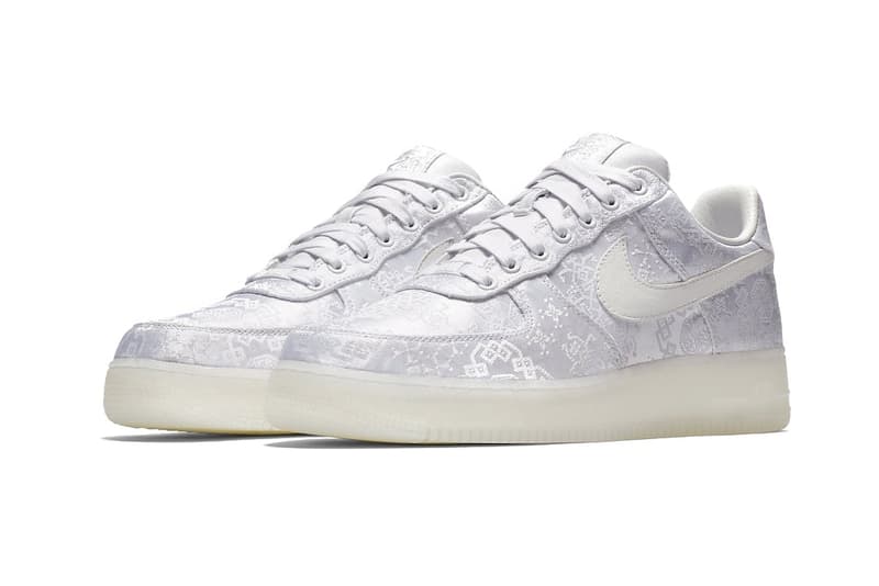 CLOT edison chen nike air force 1 premium chinese embroidery white silk 2018 release info where to buy