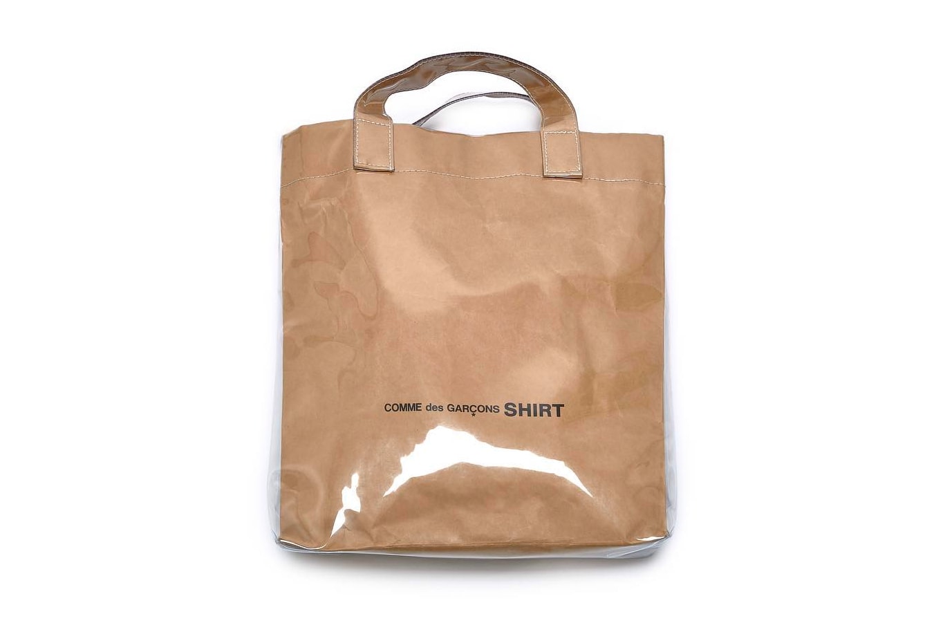 COMME des GARÇONS SHIRT PVC Plastic Paper Tote Bag New Dover Street Market Strap Shoulder