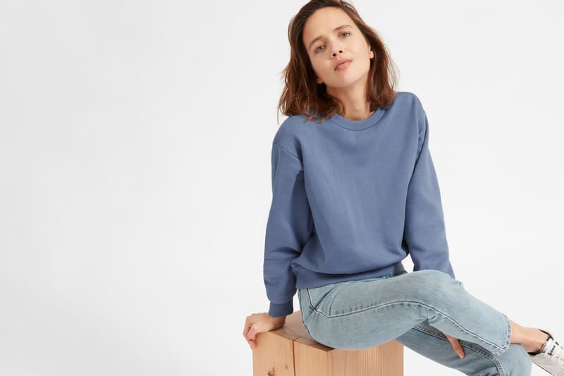 Everlane Oversize Sweater Fleece Crewneck Sweatshirt White Grey Blue Black Basic Staple Pieces Cozy