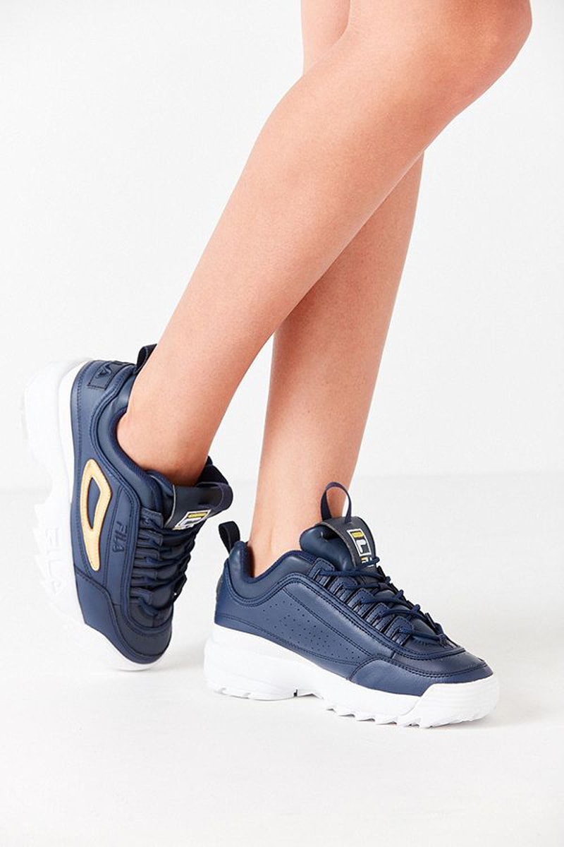 Fila x Urban Outfitter Disruptor 2 Navy Side View