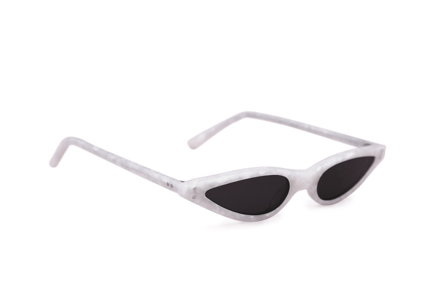 George Keburia Sunglasses Shades Futuristic Statement Small Sunglasses Retro Frames Plastic White Marble