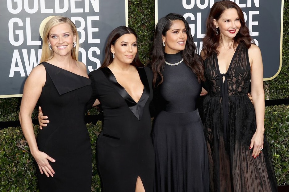 Golden Globes Dresses Are Being Sold For Auction Time's Up Black All Black Movement Me Too Time's Up Charity