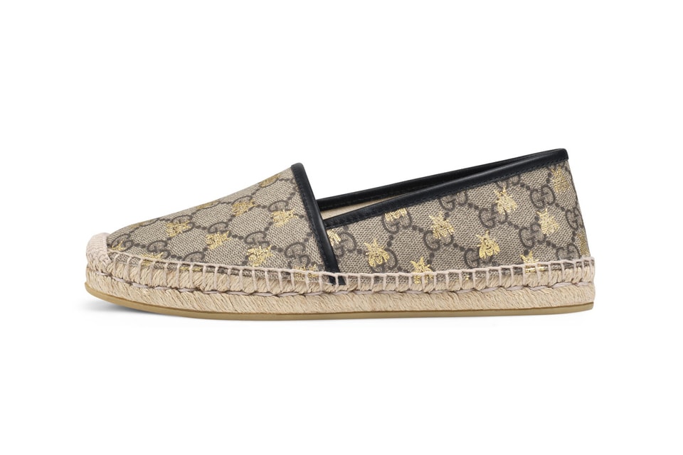 Gucci Releases Bee-Printed Logo Espadrilles | HYPEBAE