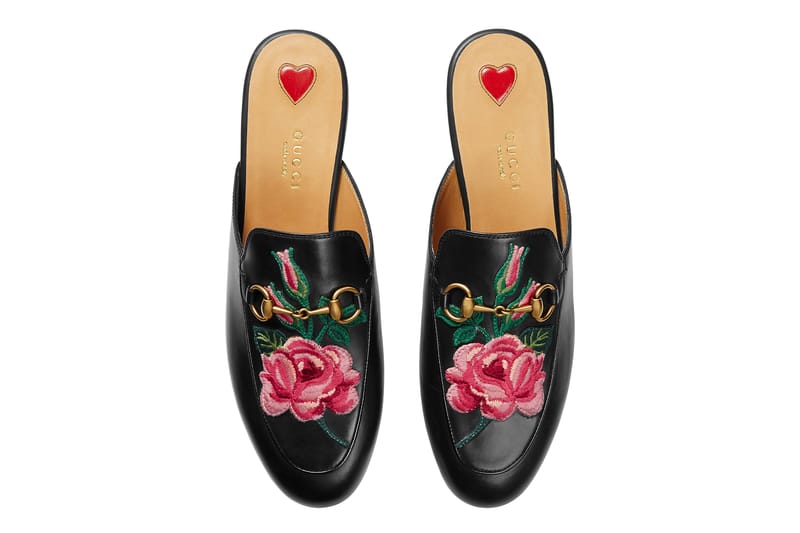 gucci embroidered slippers