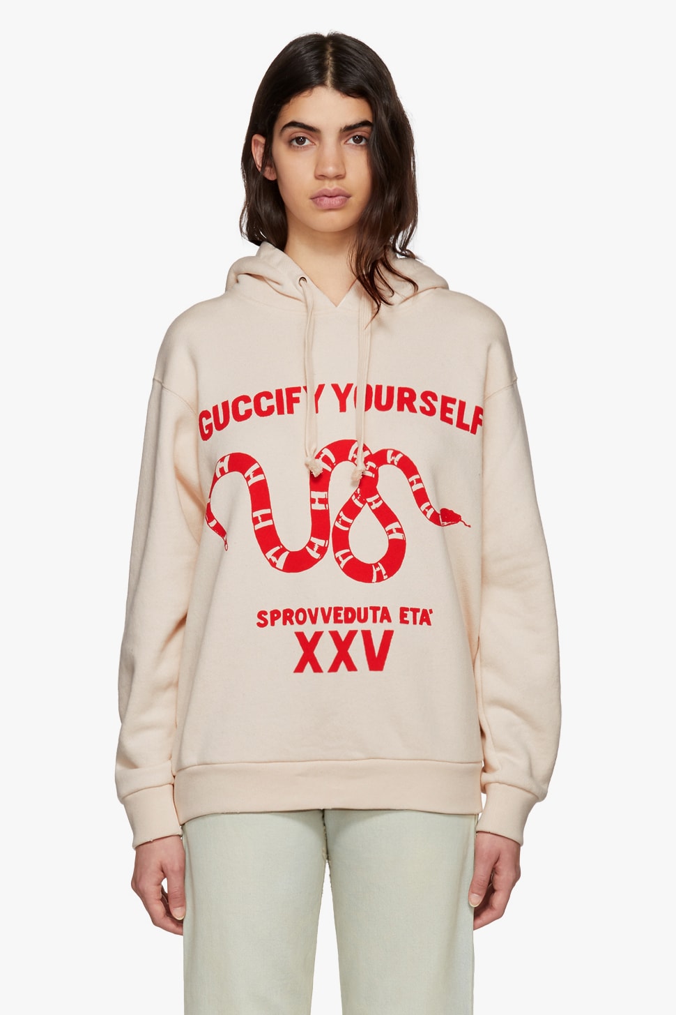 Gucci Guccify Yourself Snake Hoodie Off White Cream Color Print Statement Luxury SSENSE