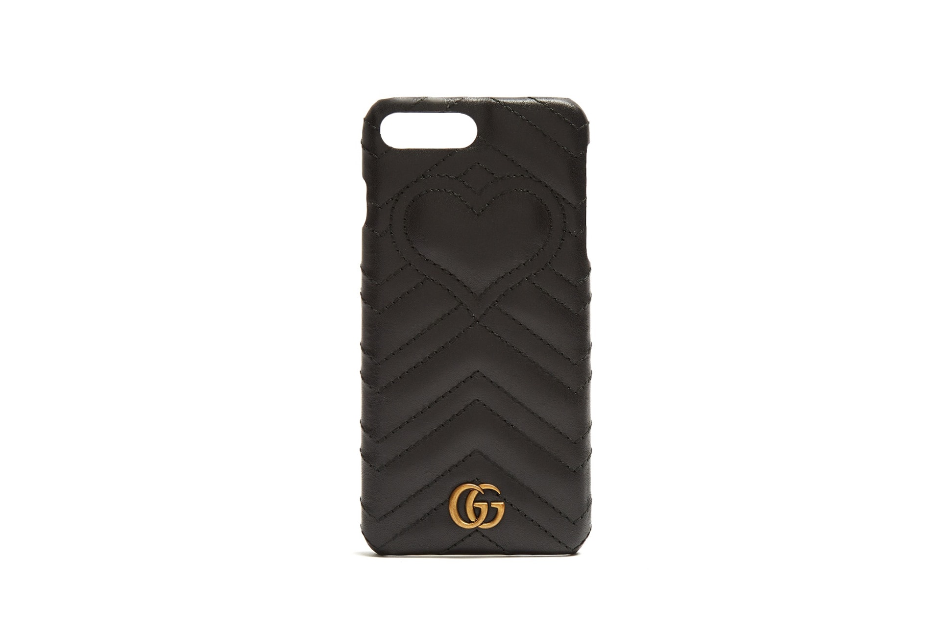 Gucci Marmont Quilted iPhone Case Black Leather Gold Luxury Accessory 