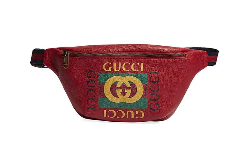 gucci vintage logo fanny pack side bum bag cherry red grained leather branded where to buy