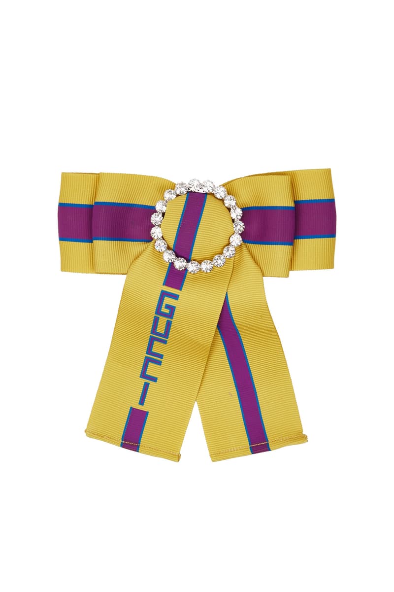 Gucci Statement Brooch Embellished Yellow Purple Statement Accessory Alessandro Michele