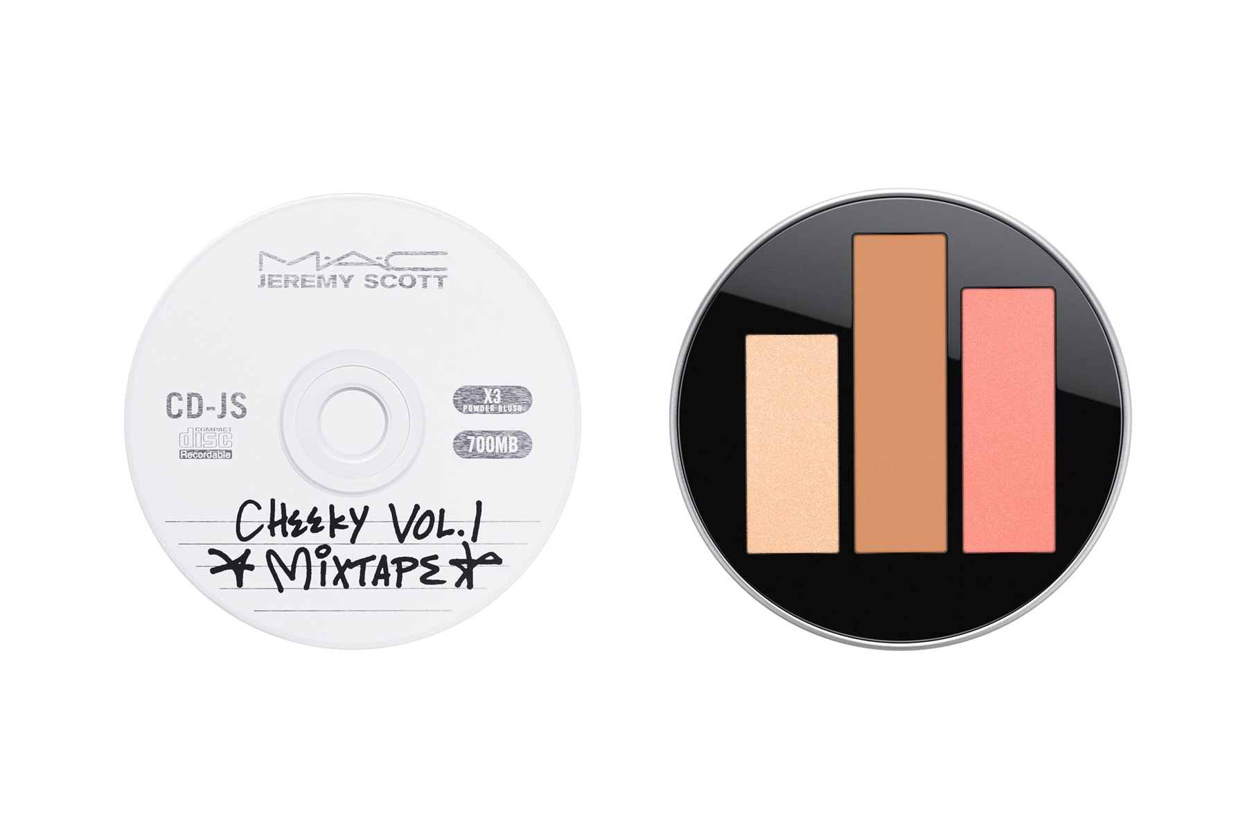 Jeremy Scott MAC Makeup Collection Collaboration 2018 Boombox Mixtape CD Eyeshadow Palette Lip Cheeky Blush Bronzer Cassette Tape Retro Vintage Music
