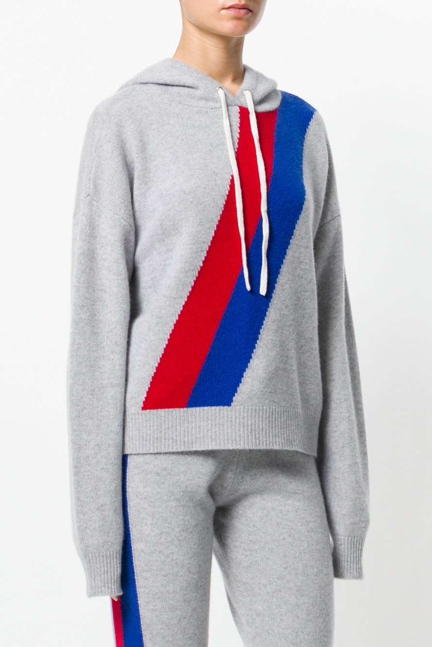 Juicy Couture Cashmere Tracksuit Farfetch Beige Tan Grey Red Blue White Yellow Striped Track Pants Hoodie