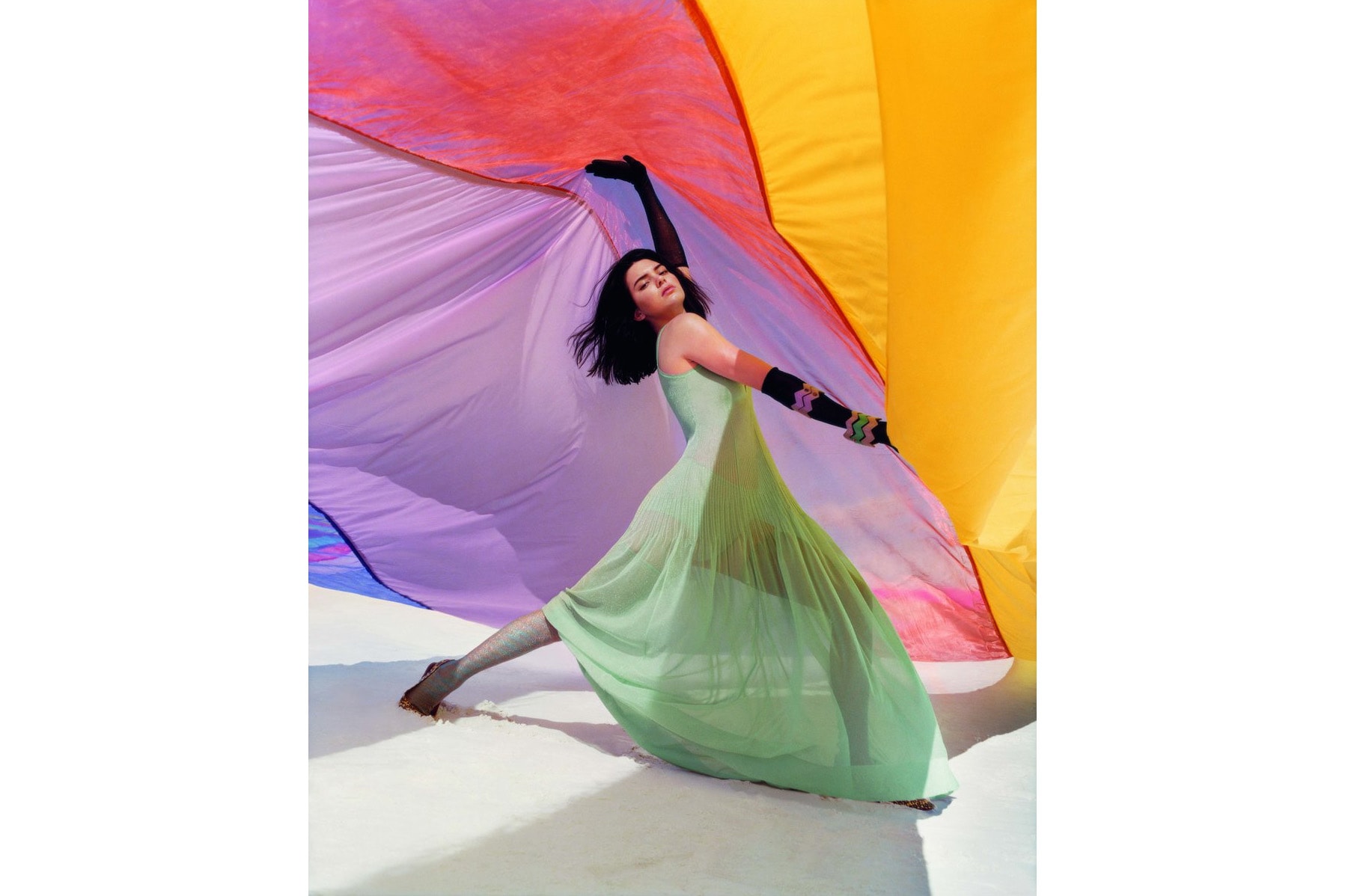 Kendall Jenner Missoni Colorful Spring Summer 2018 Photoshoot White Sands National Monument Campaign Ad