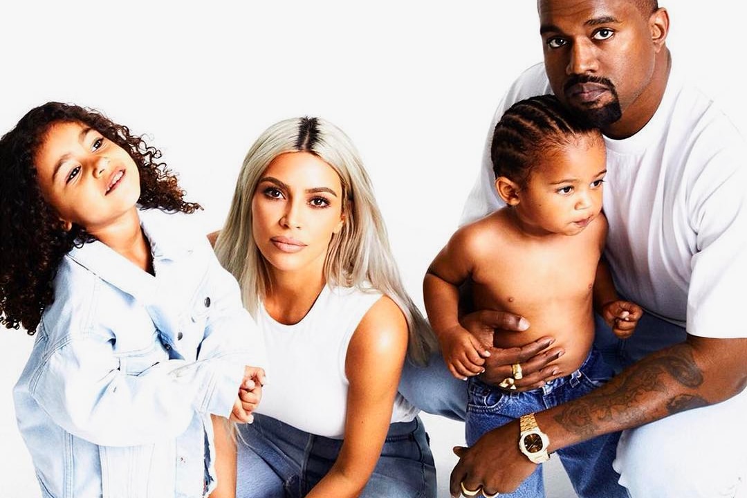 Kim Kardashian Kanye West North Saint Family Photo Christmas