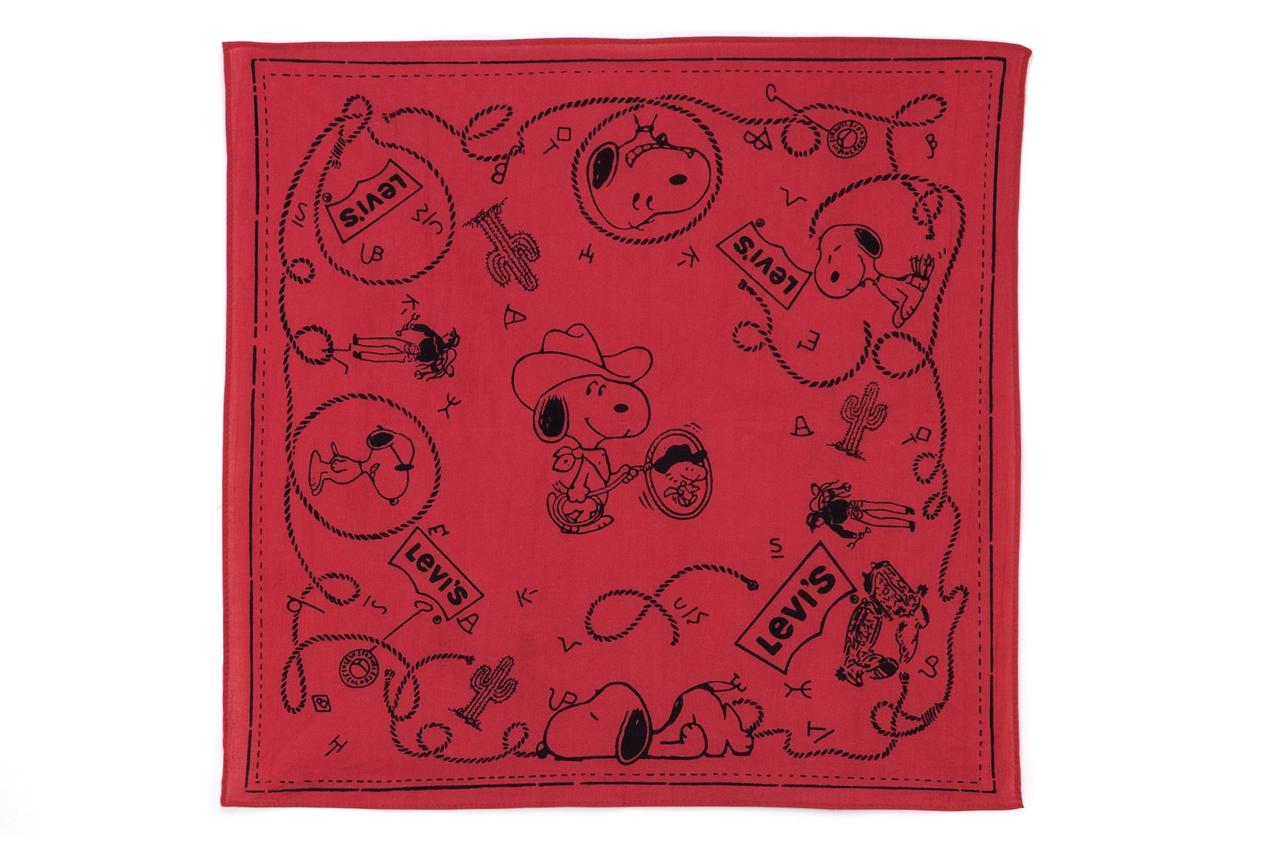 Levis Peanuts Snoopy Year of the Dog Collaboration Square Scarf Bandana