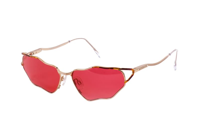 ManeMane Melted Frame Statement Sunglasses Metal Tinted Glass Red Purple Yellow Eyewear Shades