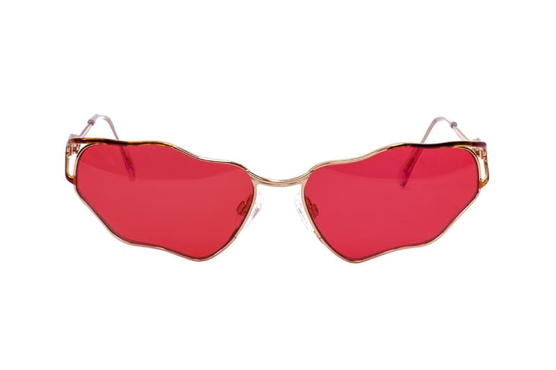 ManeMane Melted Frame Statement Sunglasses Metal Tinted Glass Red Purple Yellow Eyewear Shades