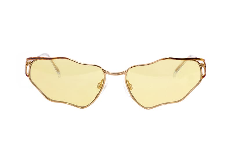 ManeMane Melted Frame Statement Sunglasses Metal Tinted Glass Red Purple Yellow Eyewear Shades