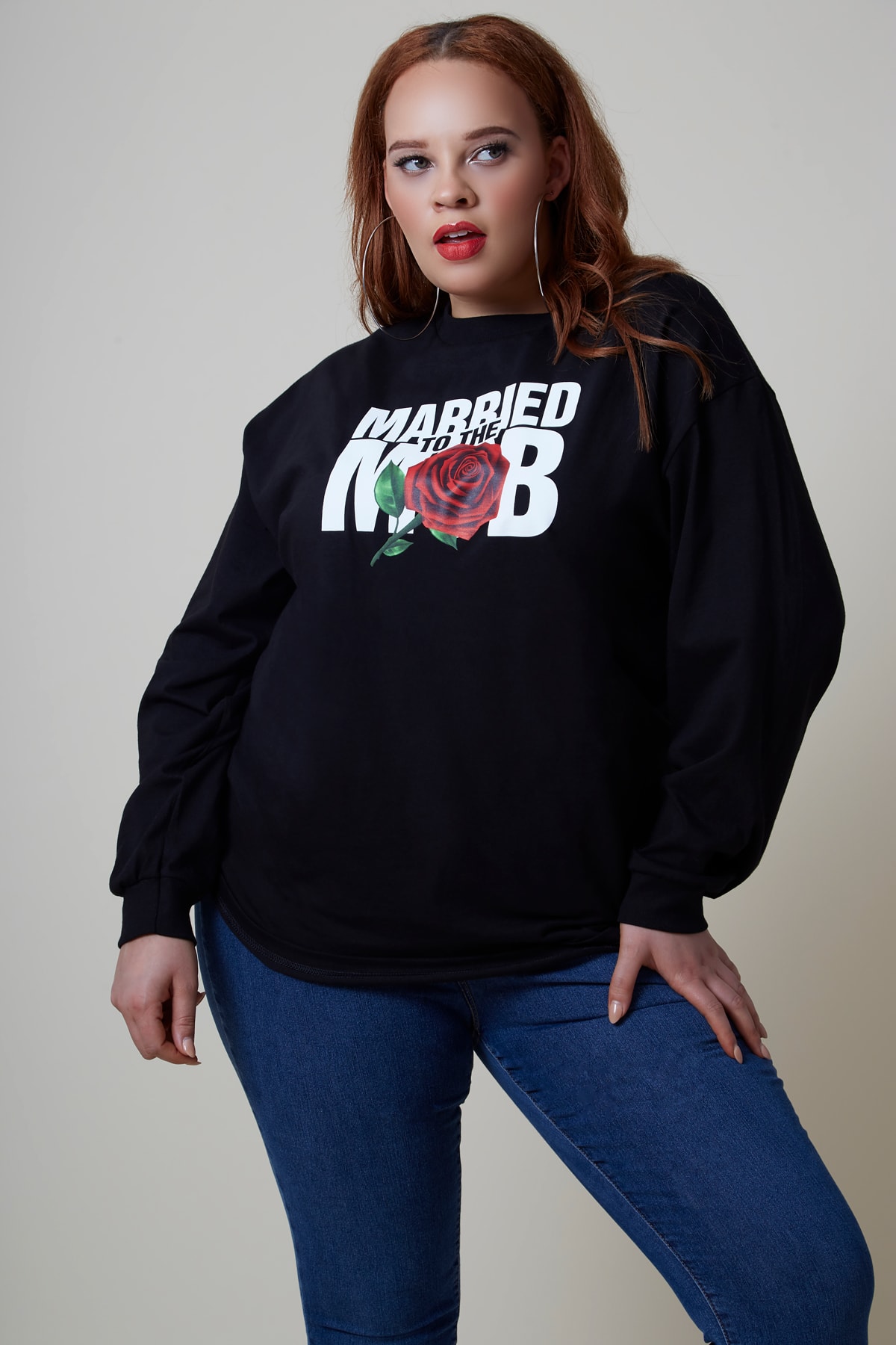 Married to the Mob Capsule Collection Black Rose Knit Hoodie