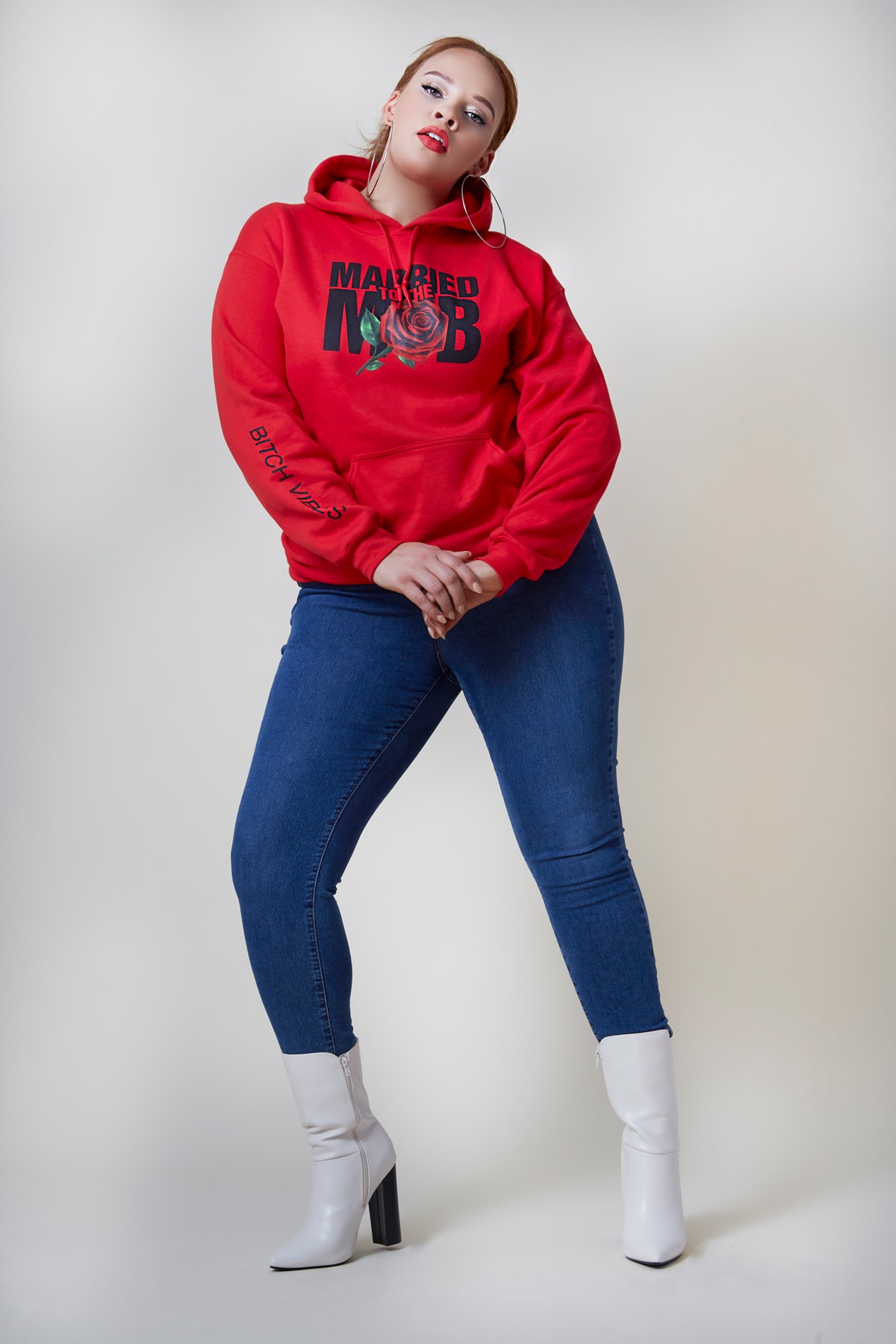 Married to the Mob Capsule Collection Red Rose Knit Hoodie