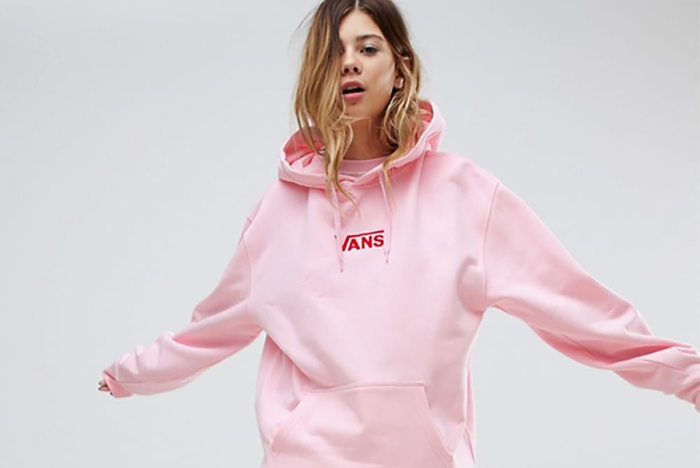 light pink vans hoodie