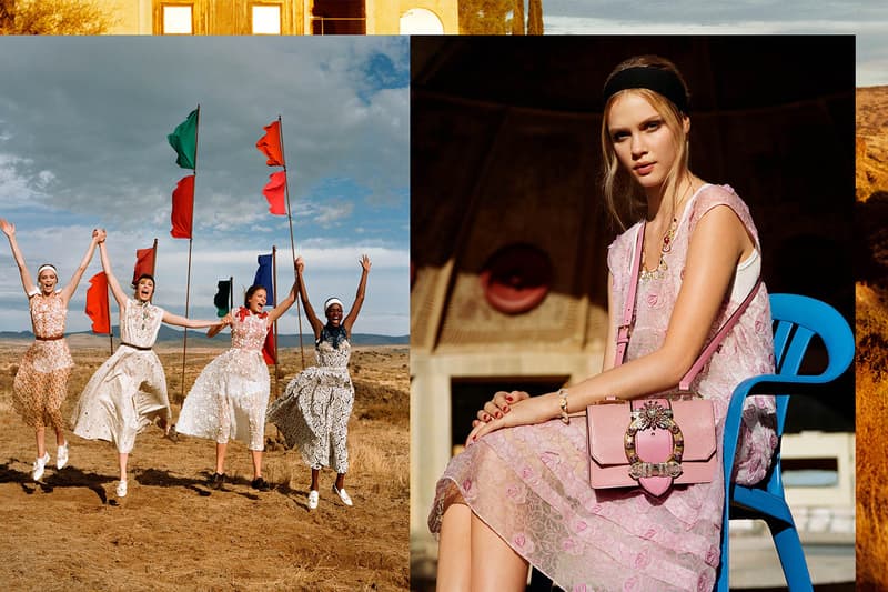 miu miu campaign spring summer 2017 alasdair mclellan adwoa aboah elle fanning Olivia Anakwe edie campbell Oumie Jammeh Faith Lynch Rianne Van Rompaey Cameron Russell