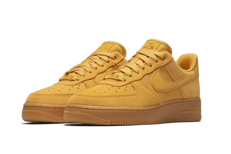 Nike Air Force 1 Sneaker Silhouette "Mineral Yellow" Colorway Color Bright Shoe Suede Gum Sole