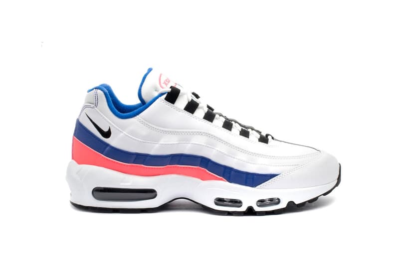 Nike Air Max 95 "Essential" White Ultramarine Red Sneaker Shoe Retro Silhouette Spring Colorway