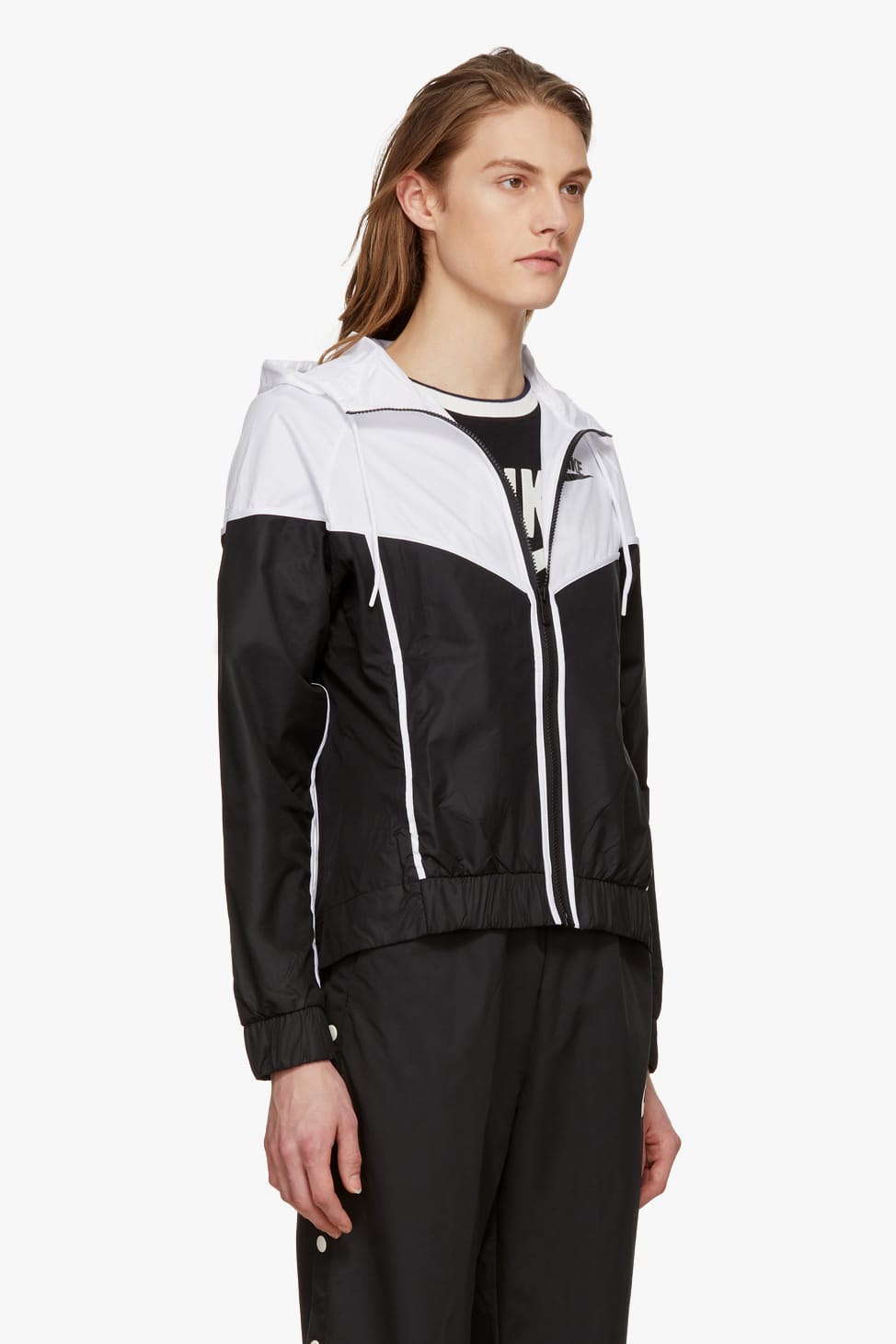 black and white nike track jacket