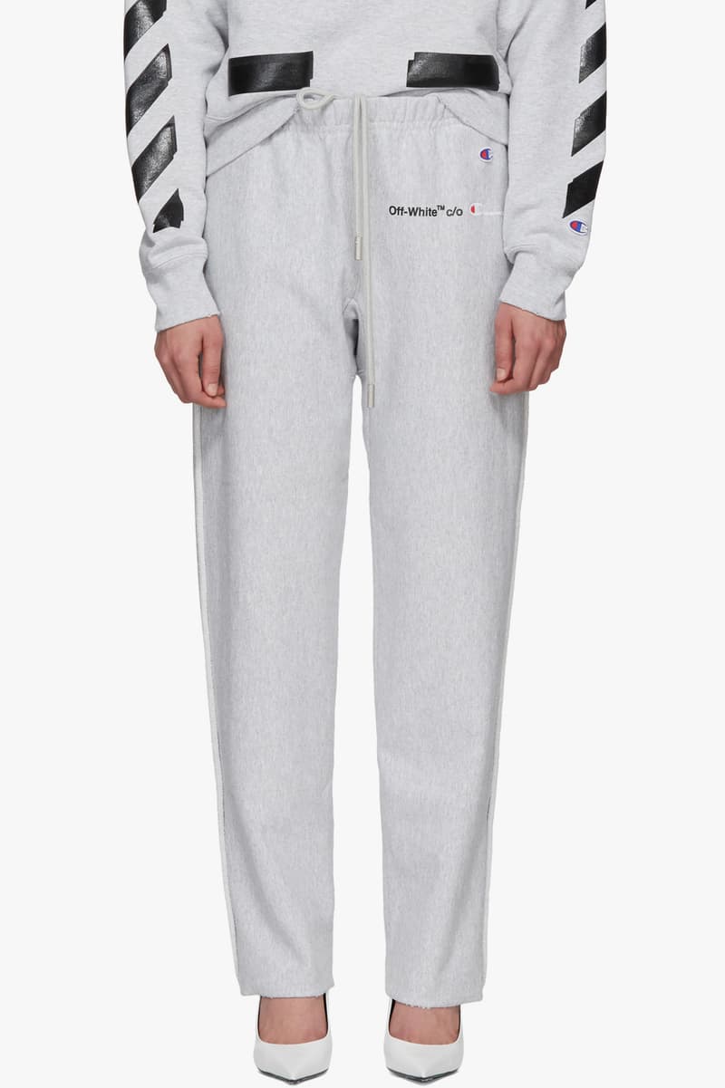 Off-White Virgil Abloh Shop New Season Champion Collaboration Sweatshirts Sweatpants Print SSENSE