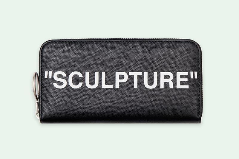 Off-White Virgil Abloh Sculpture Wallet Black White Diag Leather