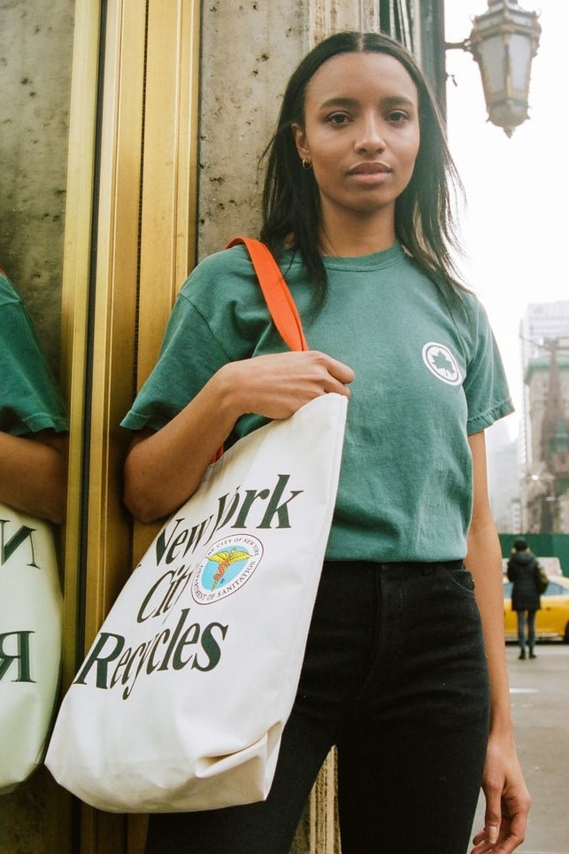 ONLY NY New York City Collection Landmarks Staples Streetwear T-Shirt Parks and Recreation Department of Sanitation Capsule Accessories Tote Bags