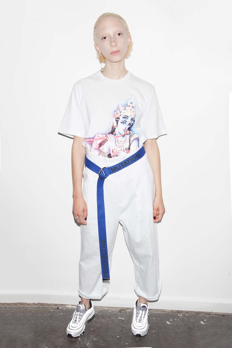 P.A.M. Women's Spring/Summer 2018 Lookbook White T-Shirt Pants Blue Utility Belt