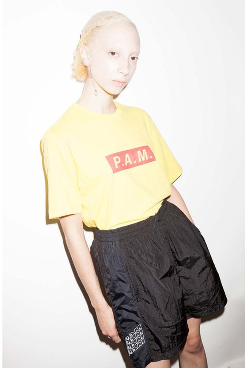 P.A.M. Women's Spring/Summer 2018 Lookbook Yellow Logo T-Shirt Black Shorts