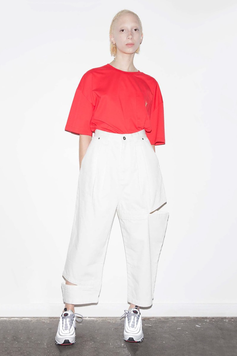 P.A.M. Women's Spring/Summer 2018 Lookbook Red T-Shirt White Pants