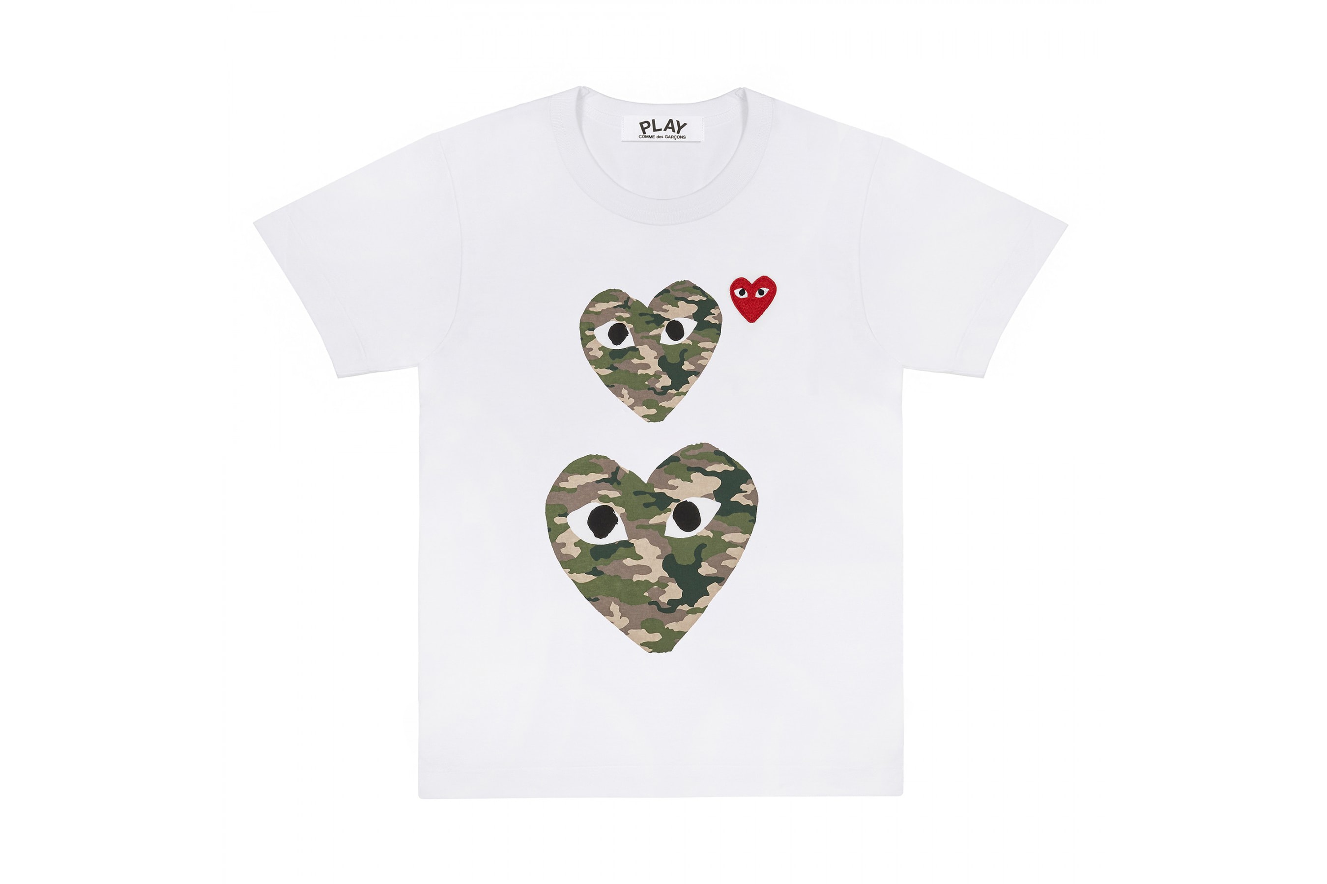 COMME des GARÇONS PLAY Camouflage T-shirts Dover Street Market Where To Buy Heart Logo