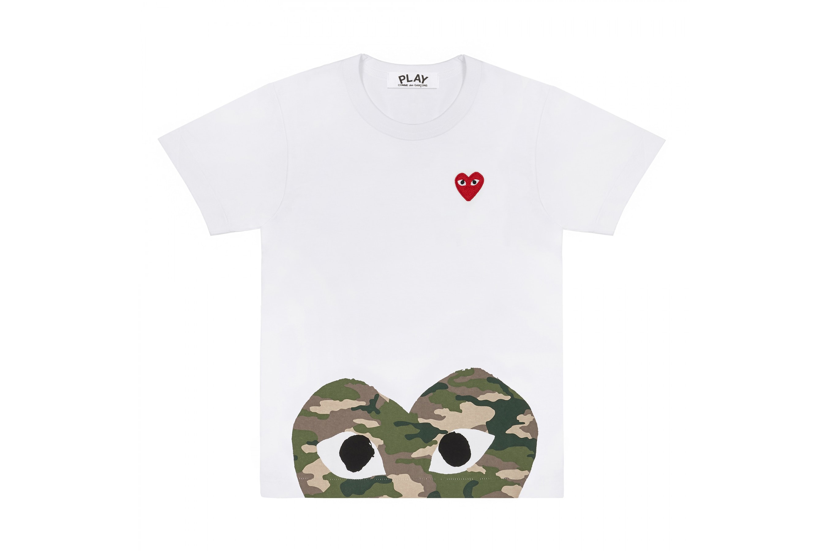 COMME des GARÇONS PLAY Camouflage T-shirts Dover Street Market Where To Buy Heart Logo