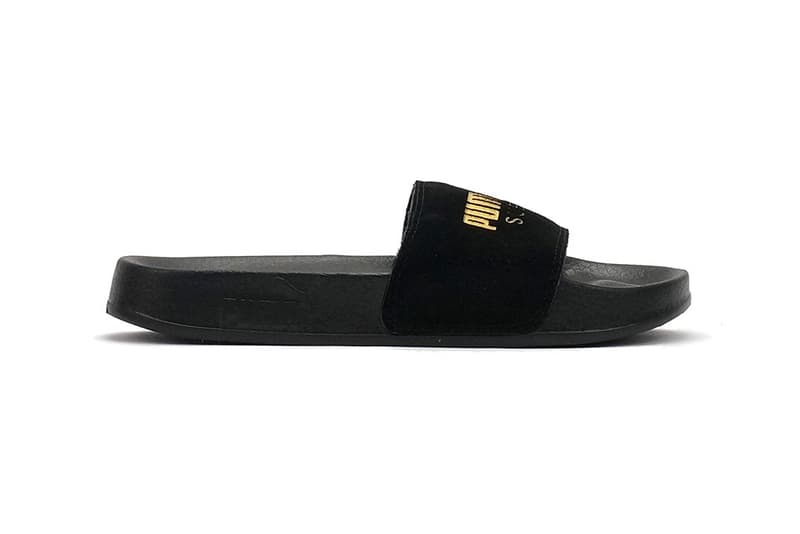 Puma Leadcat Suede Slide Black Gold Side View