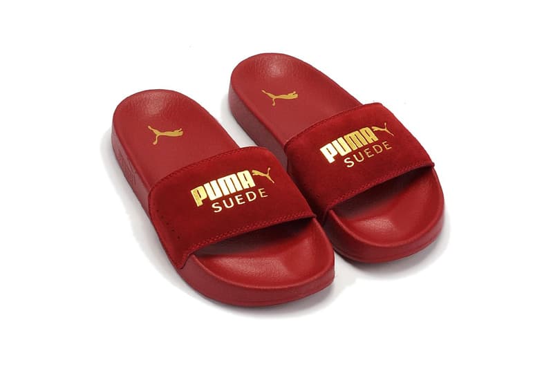 Puma Leadcat Suede Slide Dahlia Gold Top View