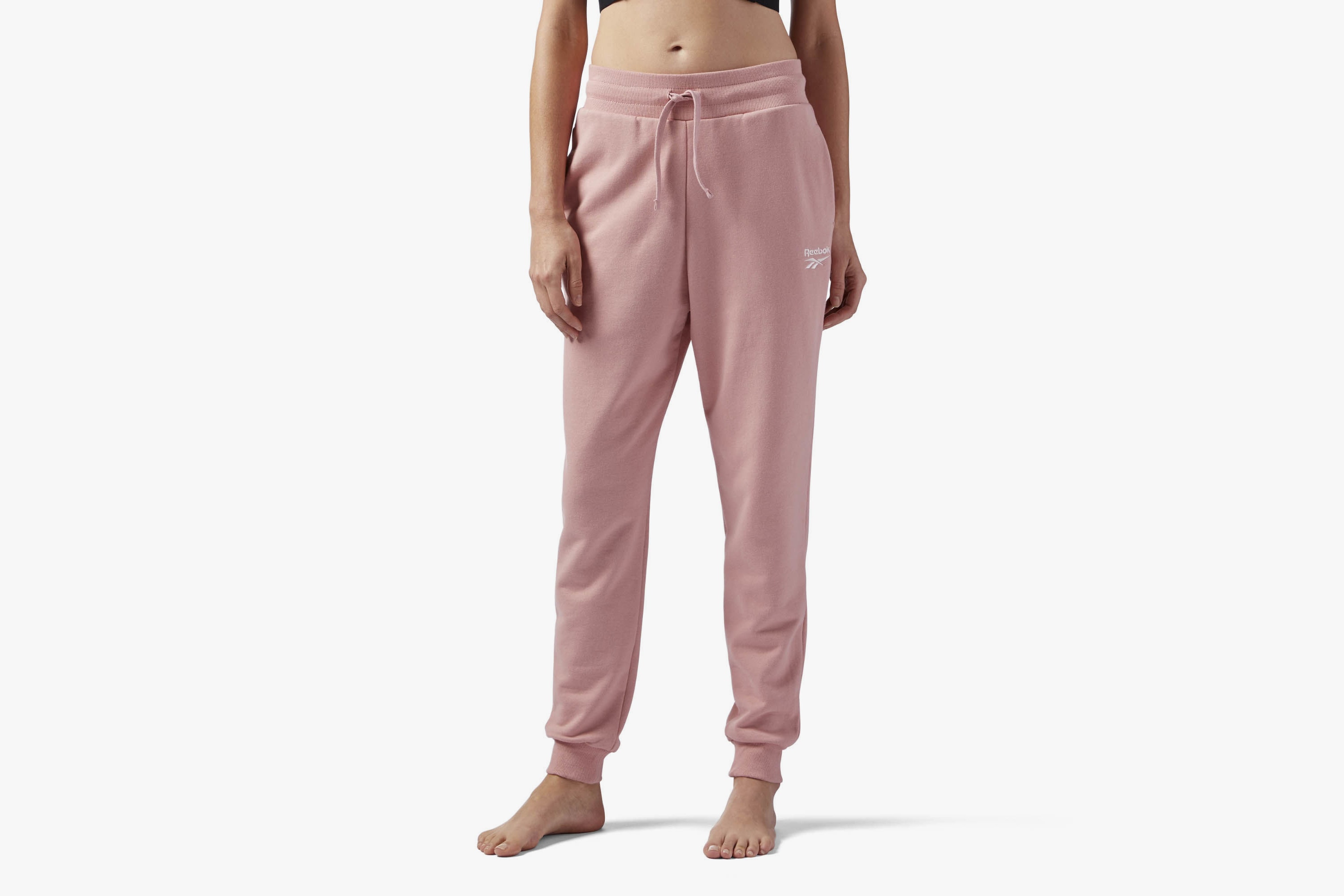 Reebok Pink French Terry Sweatpants Cozy Loungewear Trousers Joggers Rose Pastel Streetwear