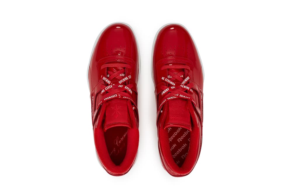 Reebok Opening Ceremony Sneaker Collaboration Patent Leather Glossy Reebok Classic Leather Opening Ceremony Workout Ex-O-Fit