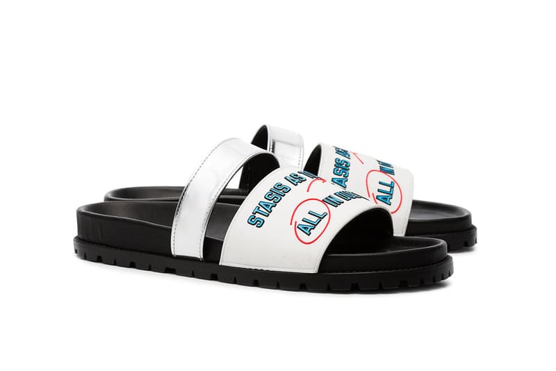 Sacai Silver Slogan Flat Pool Slides Slippers Shoes Black Summer Spring Pool Luxury Footwear Chitose Abe